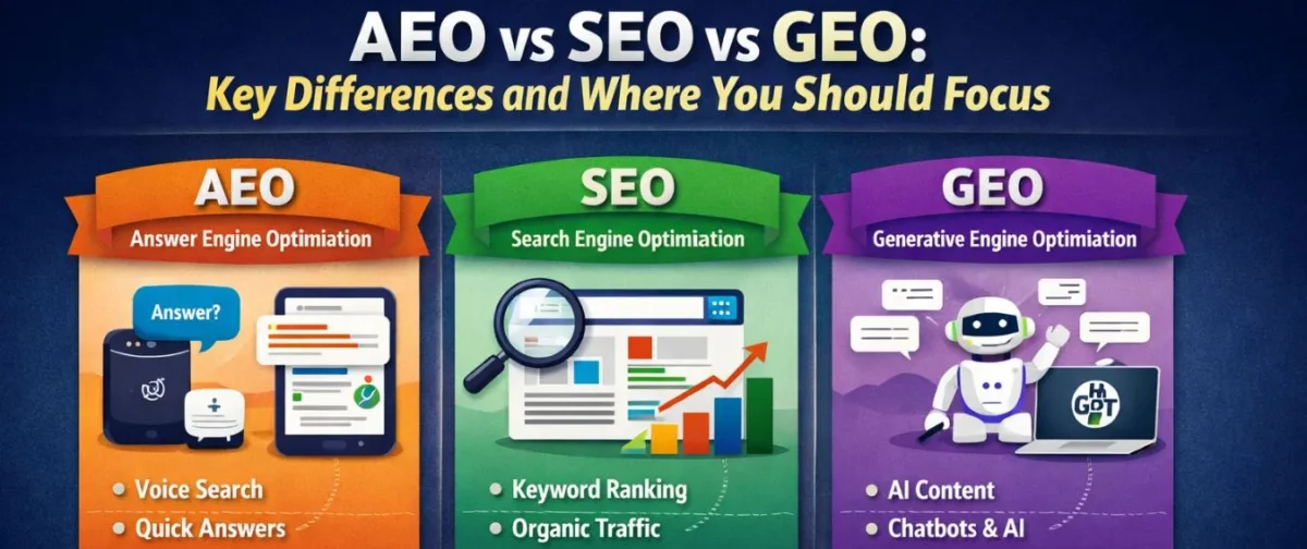 AEO vs SEO vs GEO: Key Differences and Where You Should Focus